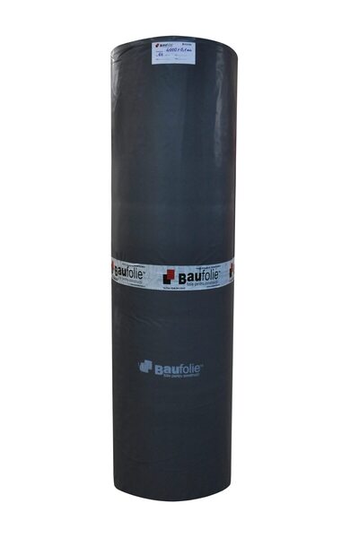 OEM Baufolie recycled polyethylene film, width 4 m, thickness 0.1 mm, black