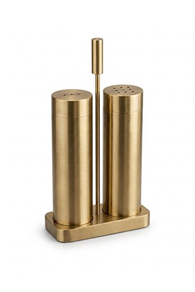 İkili Paslanmaz Tuzluk Biberlik Takımı. Gold Renk (ZM-302 Gold)
