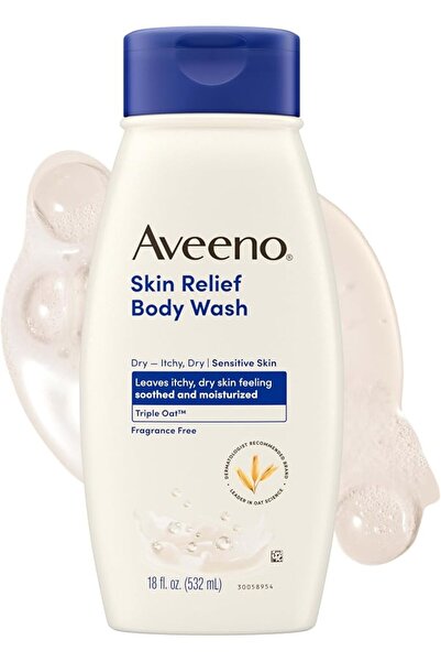 AVEENO غسول الجسم الخالي من العطور للعناية بالبشرة مع تركيبة الشوفان الثلاثية...