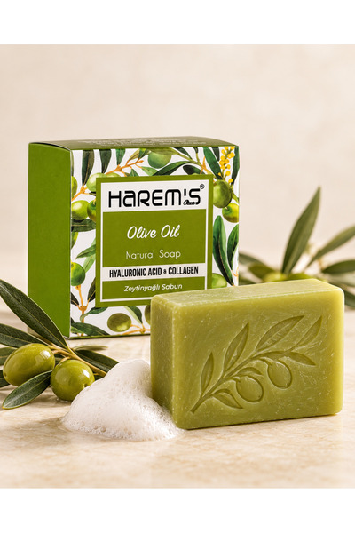 Harem's Ottoman Set Harem’s cu măsline 4+1, 5 produse: șampon, săpun, cremă pentru față și decolteu, cremă pentru față, mâini și corp + gel de duș 400 ml