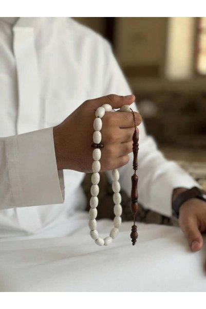 Default مسباح عظم جمل تمليكة مع كوك 33 خرزة 11 ملي - 33