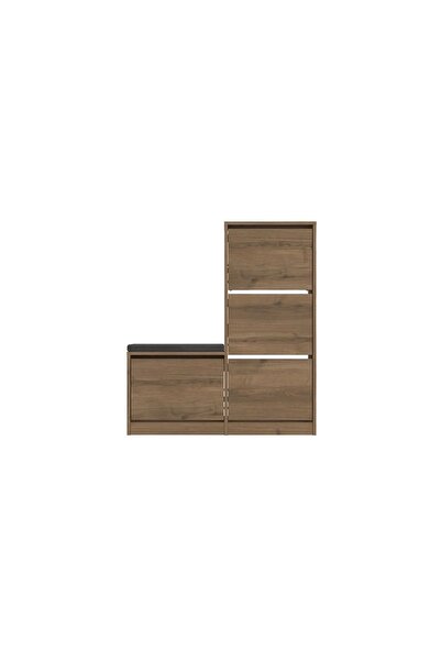 Hanah Home shoe cabinet, melamine PAL, 105x26x118.5cm, Brown