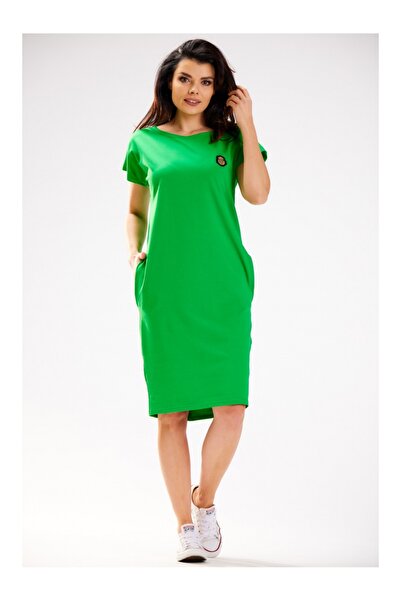 Infinite You Rochie midi largă cu croială tip balon și mâneci tip kimono, verde