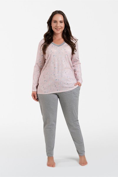Italian Fashion Pijama de damă Simona, cu mâneci lungi și pantaloni lungi.