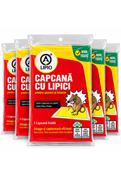 Lipio Pachet 5 Bucăți Capcană cu Lipici pentru Șoareci și Insecte, Non-Toxică...