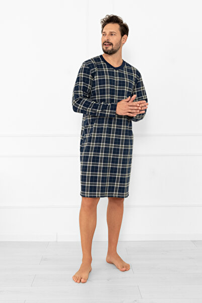 Italian Fashion Cămașă de noapte pentru bărbați cu mânecă lungă Andreas