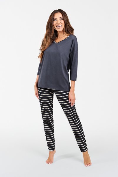 Italian Fashion Pijamale de damă Betty cu mâneci trei sferturi și pantaloni l...