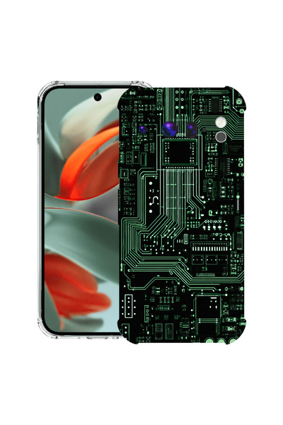 bestcase Противоударен калъф за Google Pixel 10 / Pixel 10 Pro, Печатна платк...