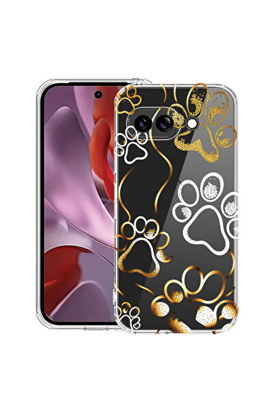 bestcase Αντικραδασμική Θήκη για Google Pixel 9a, Αποτυπώματα πατούσας γάτας,...
