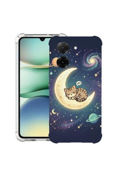 bestcase Husă Antișoc pentru Xiaomi Redmi A5, Pisică adormită pe lună, 203099...