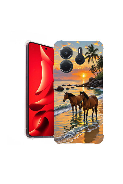 bestcase Αντικραδασμική Θήκη για Xiaomi Redmi Note 14 4G, Άλογα στο ηλιοβασίλ...