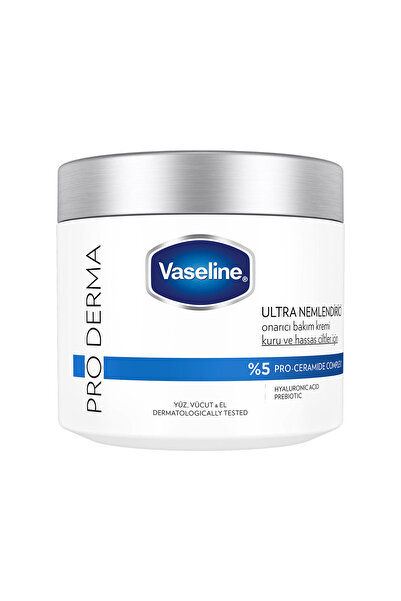 Vaseline Pro Derma Onarıcı Bakım Kremi Ultra Nemlendirici Yüz Vücut El 360 g