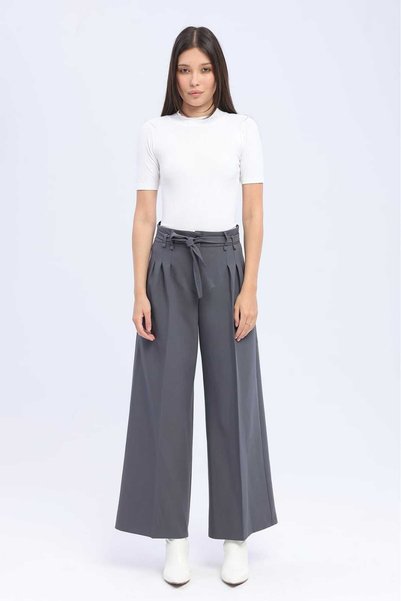 HANIMCA GİYİM LİKRALI KIŞLIK BOL PAÇA PANTALON
