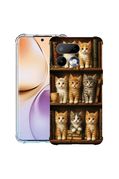 bestcase Husă Antișoc pentru Realme 16 Pro 5G, Pisici și Cărți, 3143991 AS 2116