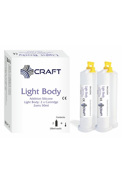 CRAFT DENT Light Body Addition Silicone Impression Material, 2 x 50ml Cartridges