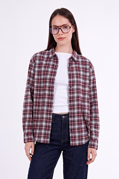 i8 Denim Oversize Plaid Shirt