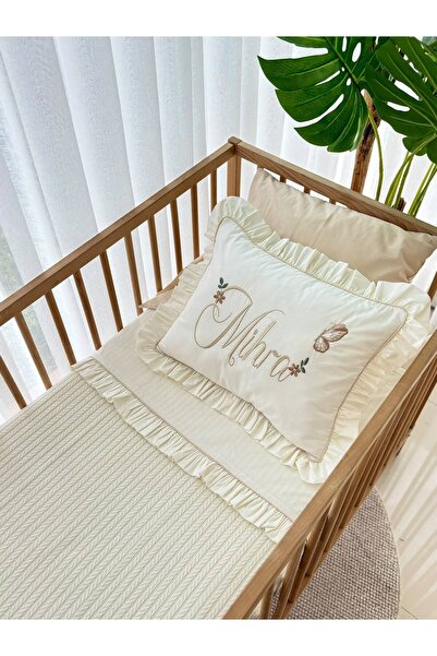 GAYE EV TEKSTİLİ Embroidered Crib-Park Bed Baby Pique Set 100% Cotton