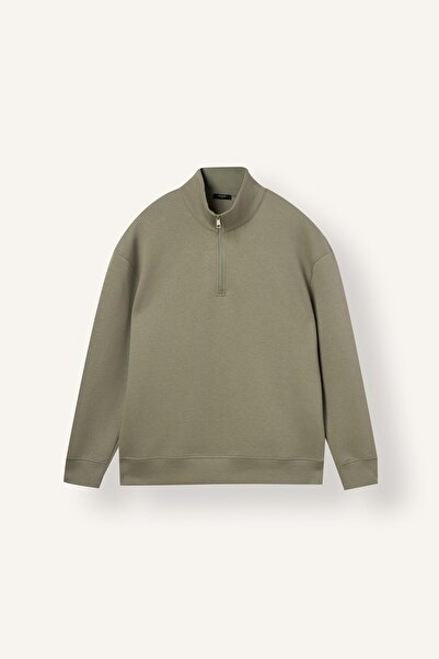 DeFacto Boxy Fit High Collar Scuba Fabric Long Sleeve Basic Sweatshirt E9363A...