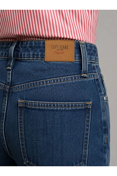 Loft New Straight Women's Medium Blue Straight Leg High Waist Regular Fit Jean Pants
