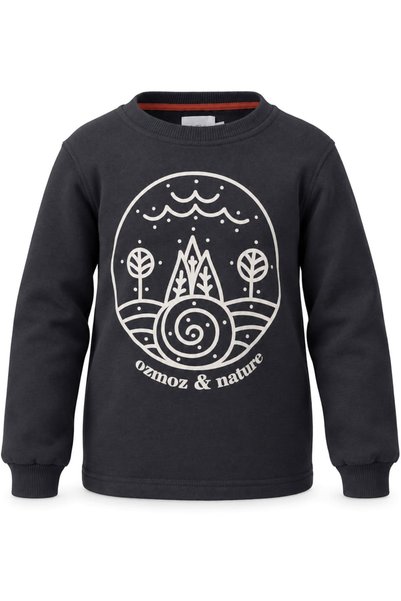 Ozmoz By Mukadder Özden Organic Graphic Printed Anthracite Winter Boys' Sweatshirt