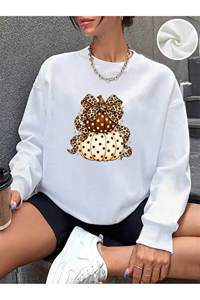 SUNFREE Sonbahar Mix Printed Oversize Cotton Basic Sweatshirt
