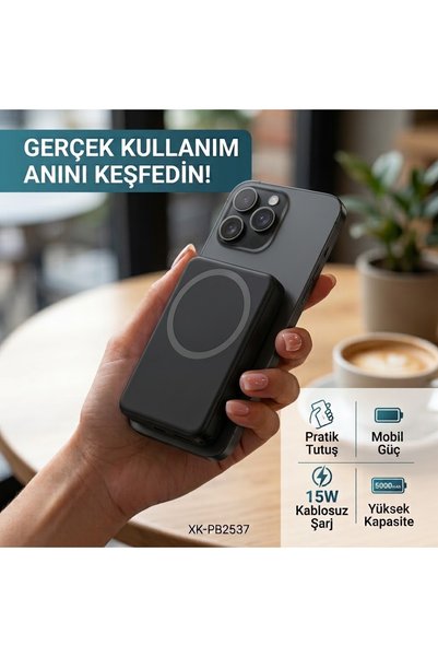 5000 mAh MagSafe Kablosuz Hızlı Şarj Cihazı Powerbank