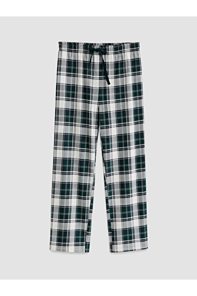 LC Waikiki Nevavm Green Plaid Men's Pajama Bottoms with a Difference