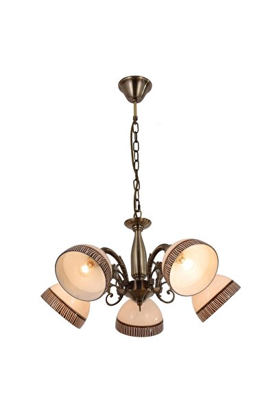 Klausen Candelabru Ava, 5xE27, bronz antichizat + alb