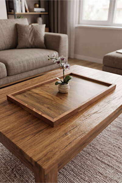 Tooall Ottoman Tray 42X62 cm Large Size Wooden Tray – Decorative Presentation, Breakfast and Serving Tray