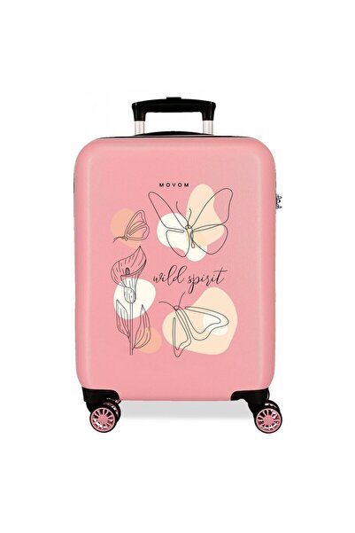Movom Troler cabină copii, valiză ABS cu 4 roți, bej 20x55x38 cm