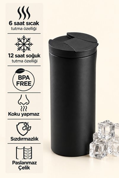 Decopat 400 ml Çay Kahve Paslanmaz Çelik Termos 6 Saat Sıcak 12 Saat Soğuk Tu...