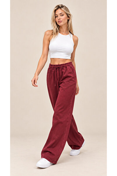 FAVORİST Pantaloni de damă cu croială lejeră și picior larg (Fabricați din țe...