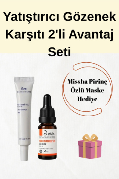 DOA KOZMETİK Yatıştırıcı Gözenek Karşıtı 2'li Cilt Bakım Seti Maske Hediyeli