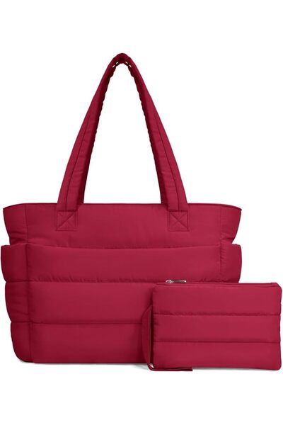 TOPDesign Puffer Tote Bag for Women, Lightweight Puffy Handbag with Compartme...