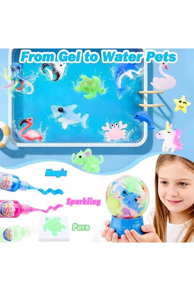 LBMT Magic Water Elf Toy Kit for Kids – Aqua Fairy Water Gel Kit with 24 Colors Magic Gel & 20 Molds, DIY