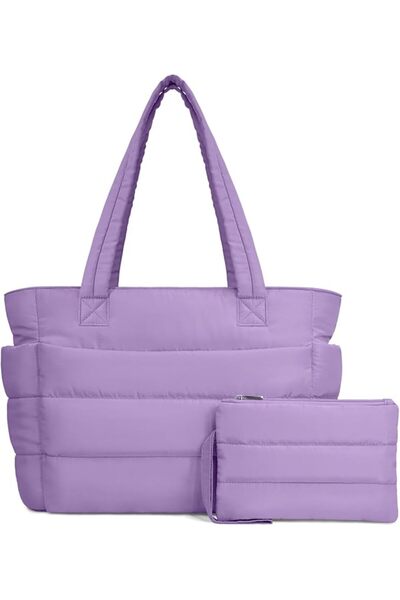TOPDesign Puffer Tote Bag for Women, Lightweight Puffy Handbag with Compartme...