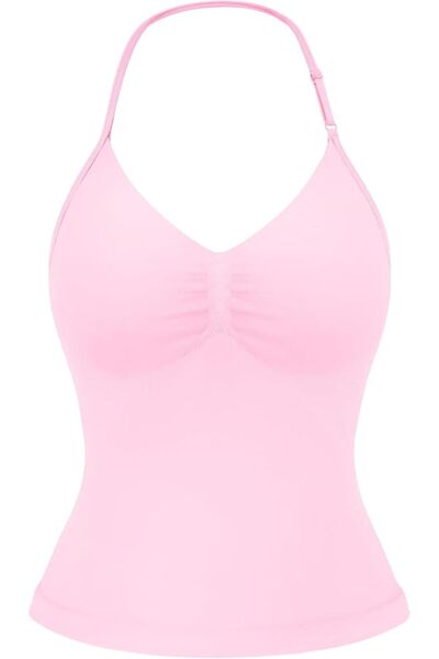 GENERAL YEOREO SoftHue Impact Longline Strappy Top Women's Halter Workout Tan...