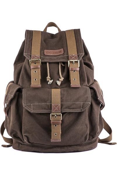 Gootium Canvas Backpack - Vintage Outdoor Rucksack Travel Day Pack