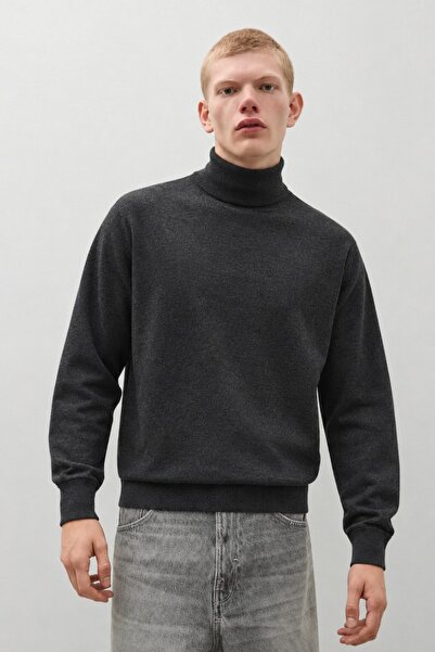 DAMGA JEANS Pulover pentru bărbați, cu guler înalt, simplu, cu croială confor...