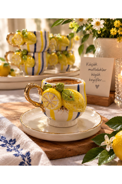 Pernotte El yapımı limon 150ml kahve fincanı