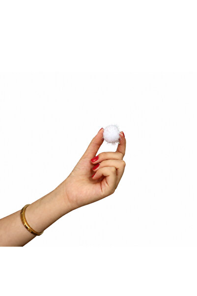 Renk İthalat Pompom White 3.5 cm Pack of 100 Decoration Decoration Hobby Handicraft Accessory