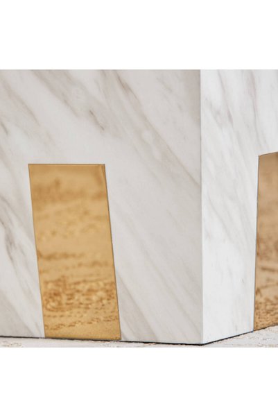genric Modern Trash Can 20X20X26 cm - White Marble