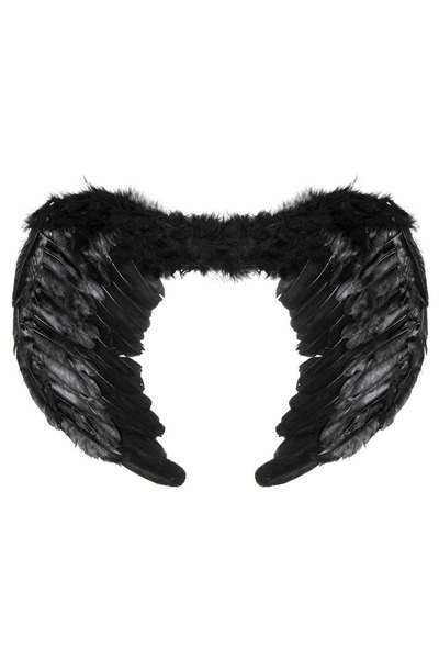 OEM Aripi negre de costum de Halloween 65x40cm cu bandă elastică