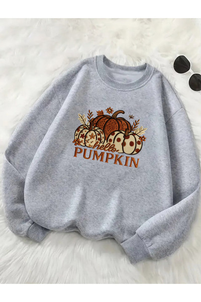 one button Hanorac unisex pentru femei, cu imprimeu Hello Pumpkin Pumpkin, pr...