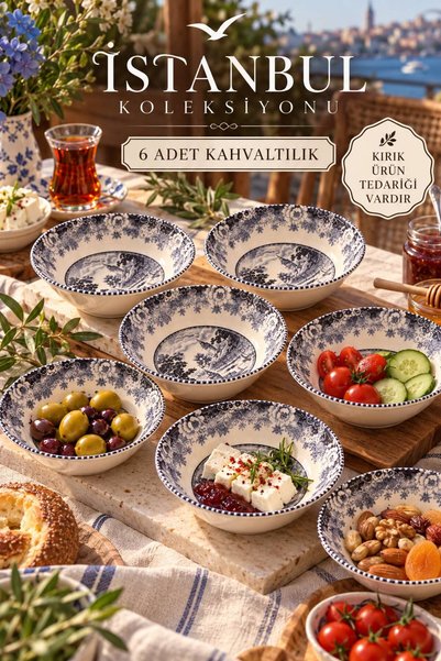 ers erbaşlar İSTANBUL 6 PARÇA LÜX KAHVALTILIK SETİ
