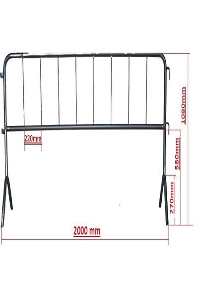 METALDESIGN Gard delimitare spatii tip jandarmerie, zincat,2000x1000 mm, PGJ001