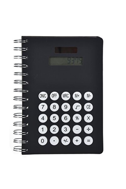 OEM Caiet spiralat A5 negru cu calculator solar integrat - 80 de foi