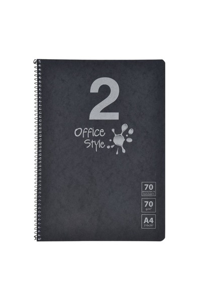 OEM Caiet spiralat A4 negru, 2 subiecte, 70 de foi - Stil office