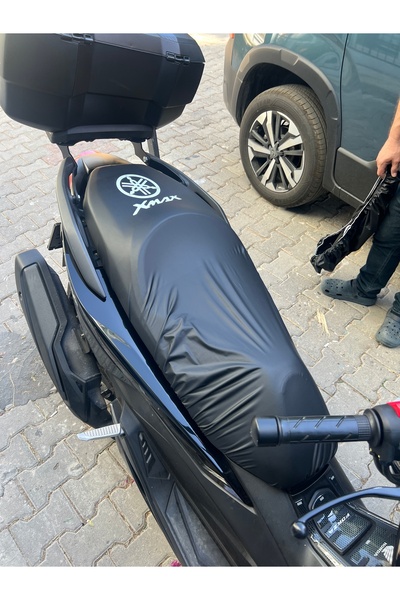 Utku Giyim Xmax Baskılı Premium Siyah Deri Su Geçirmez Maxi Scooter Sele Kılı...