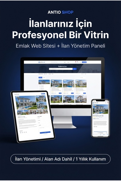 Emlak Ofisi Web Sitesi + İlan Yönetim Paneli - 1 Yıl